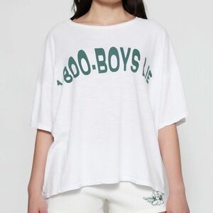 Girls' White Graphic Tee - 1-800-BOYS LIE
